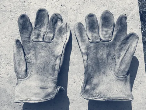 Pair of leather work gloves