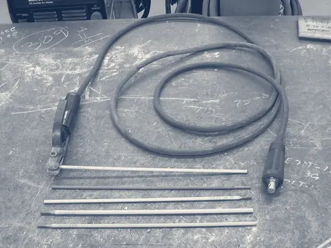 Welding electrodes and an electrode holder